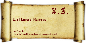 Waltman Barna névjegykártya