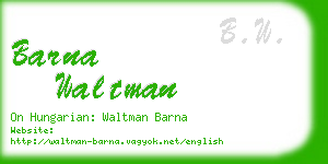 barna waltman business card